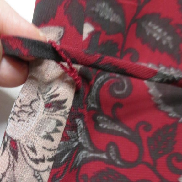 LOFT outlet WOMENS dress MAROON floral PINK sleeveless BURGUNDY shift SIZE XL - Picture 7 of 10